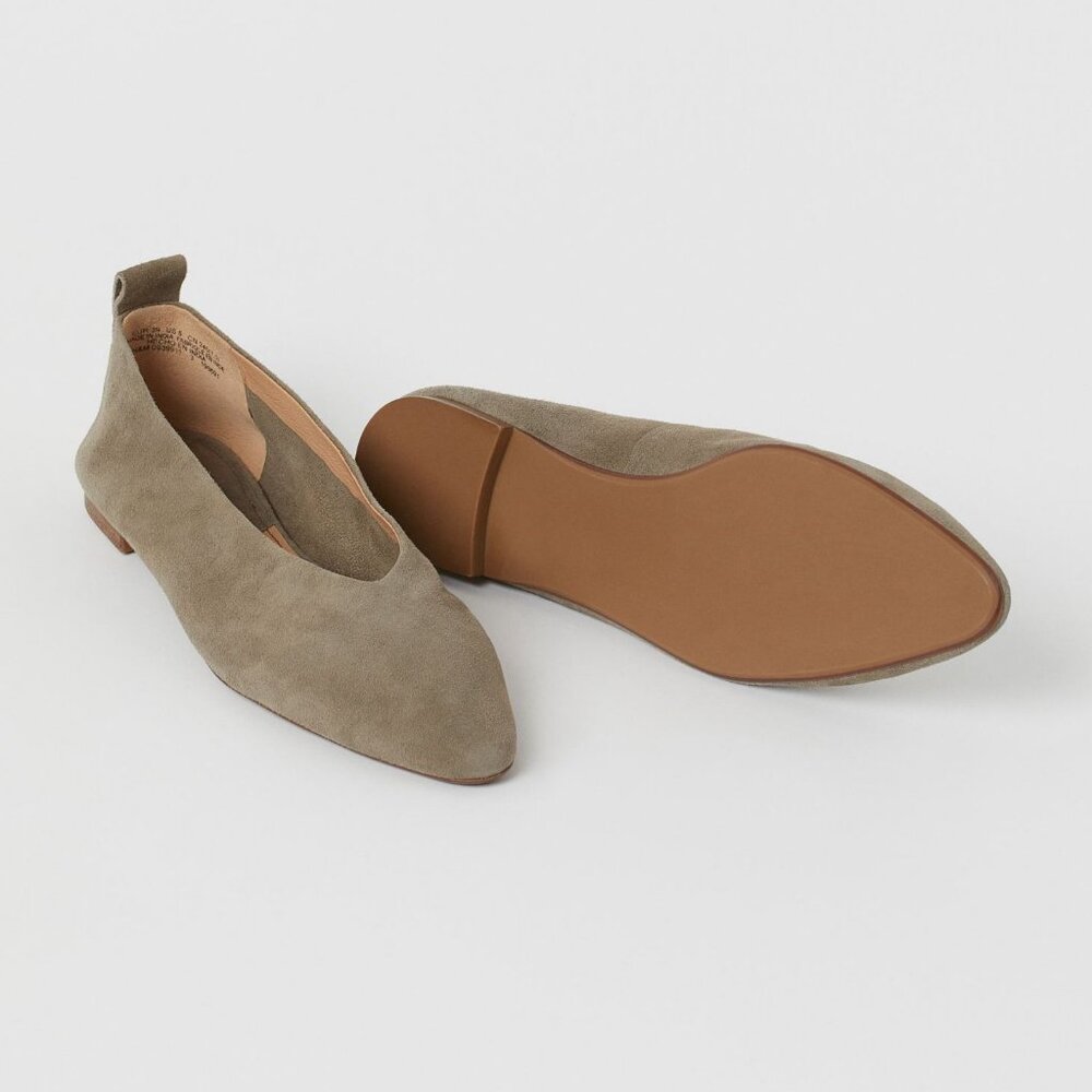 New HM Pointed Ballet Flats Taupe US Size 8